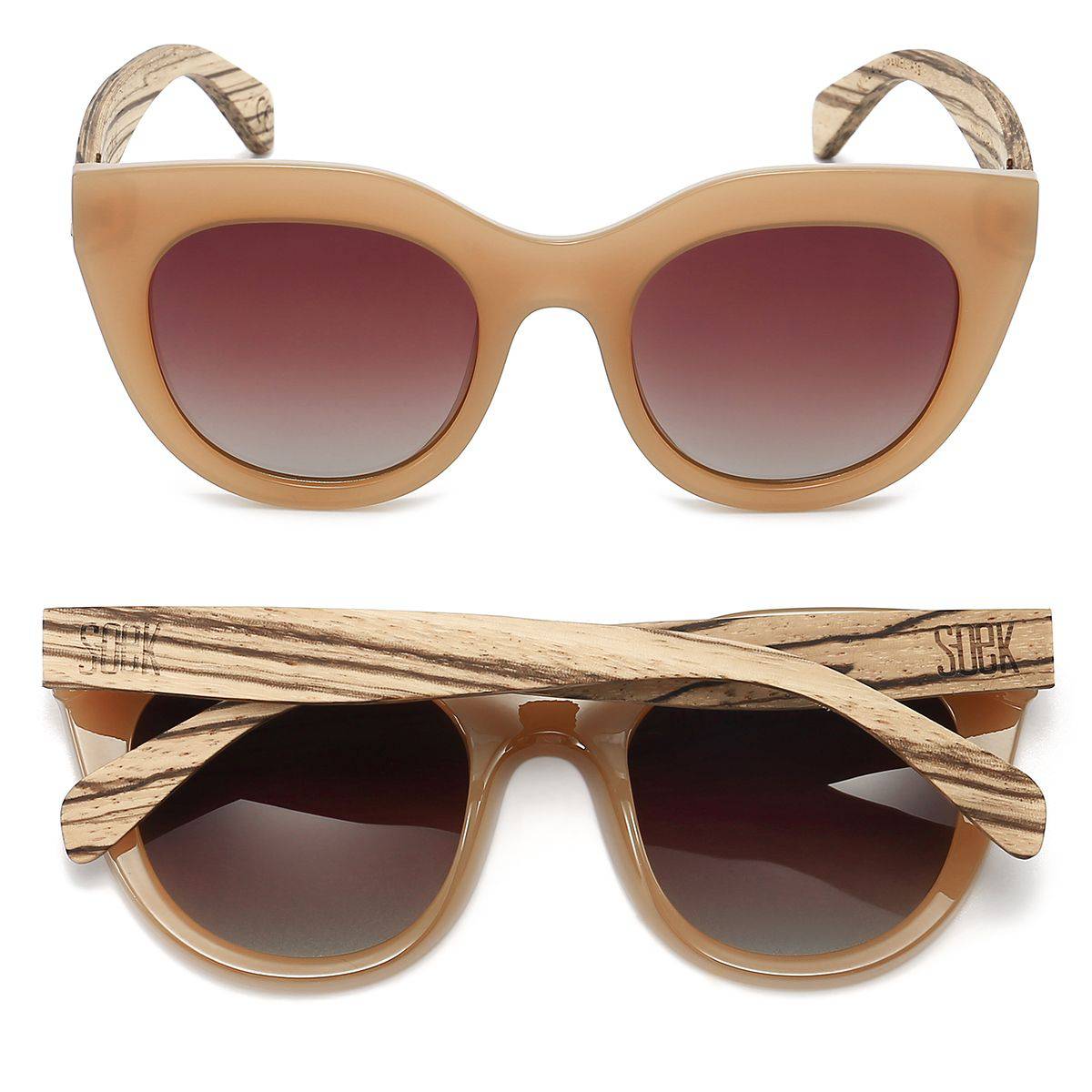 SOEK Milla Caramel Gradient Lens Walnut Arms-elevate your sole
