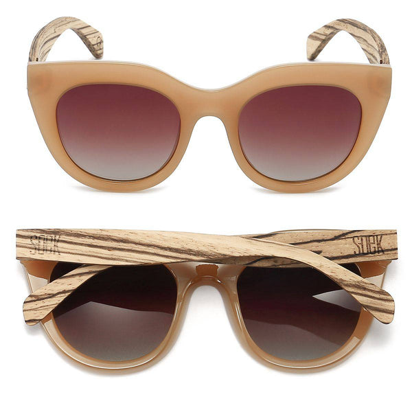 SOEK Milla Caramel Gradient Lens Walnut Arms-elevate your sole