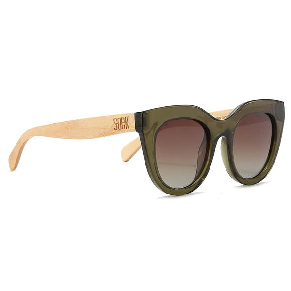 SOEK Milla Khaki Gradient Lens White Maple Arms-elevate your sole