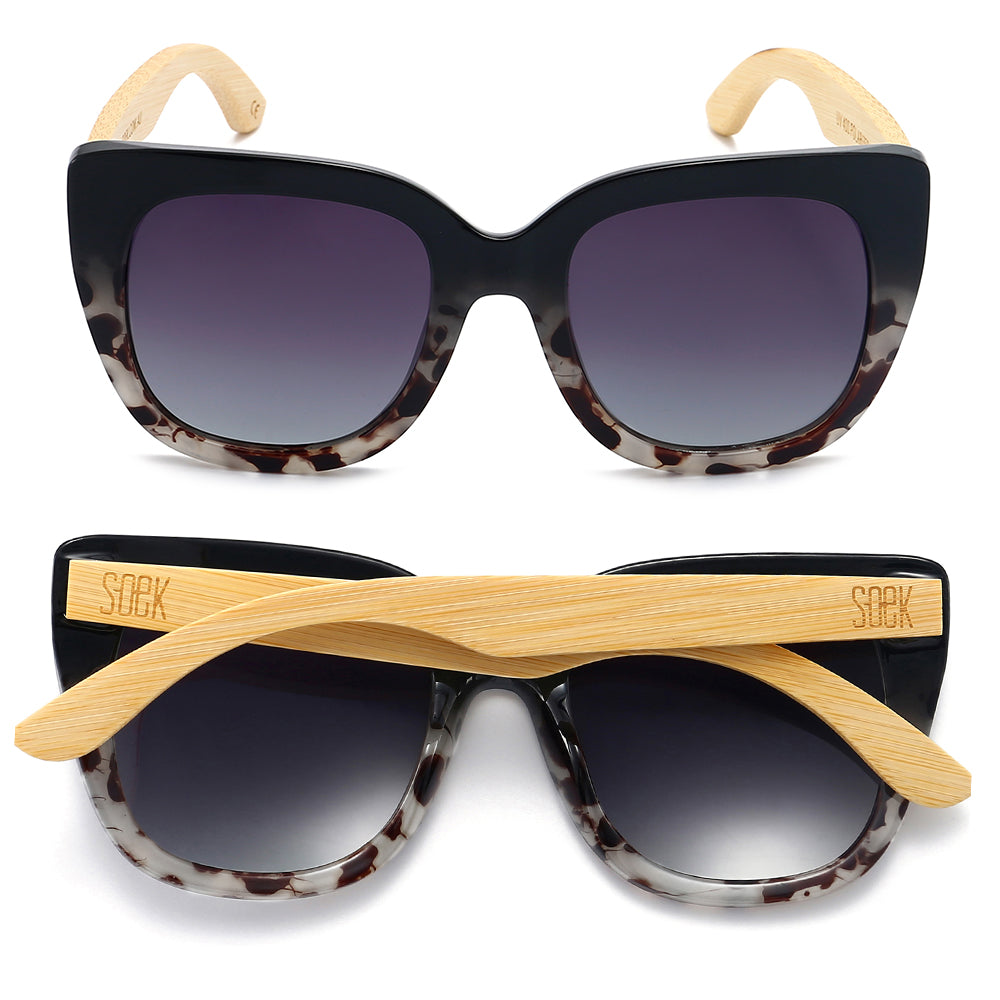 SOEK Riviera Black Ivory Tortoise Black Gradient Lens White Maple Arms-elevate your sole