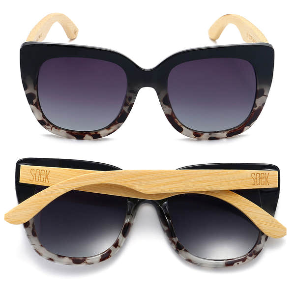 SOEK Riviera Black Ivory Tortoise Black Gradient Lens White Maple Arms-elevate your sole