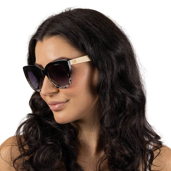 SOEK Riviera Black Ivory Tortoise Black Gradient Lens White Maple Arms-elevate your sole