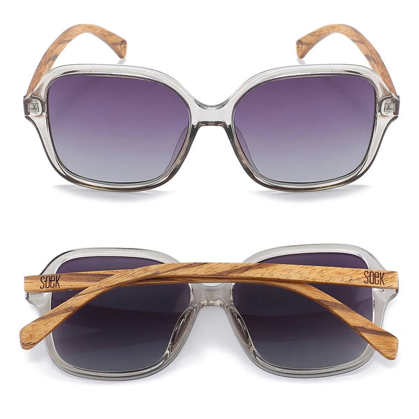 SOEK Scarlett Grey Mist Graduated Grey Polarised Lens White Maple Arms-elevate your sole