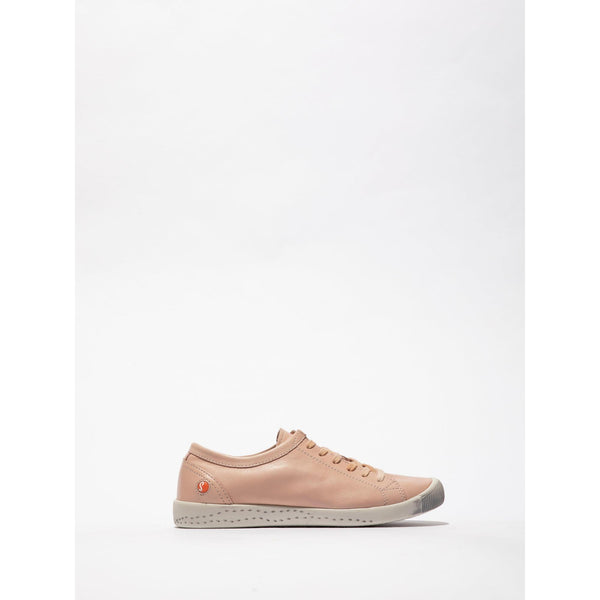 Softinos ISLA154SOF Ladies Nude Pink Textile Lace Up Trainers