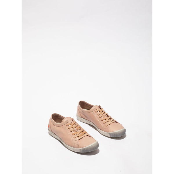 Softinos ISLA154SOF Ladies Nude Pink Textile Lace Up Trainers