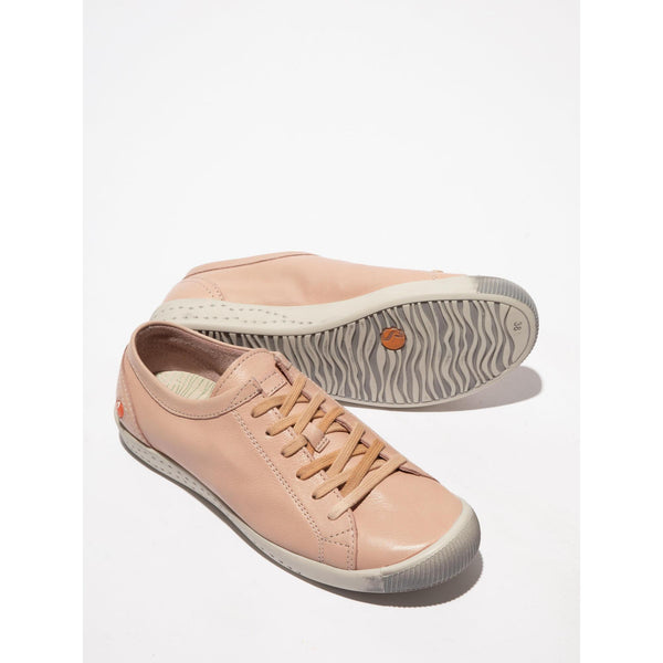Softinos ISLA154SOF Ladies Nude Pink Textile Lace Up Trainers