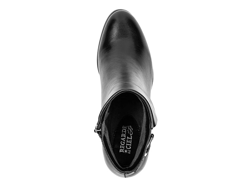 Regarde Le Ciel Sonia-128 Ladies Black Leather Side Zip Ankle Boots