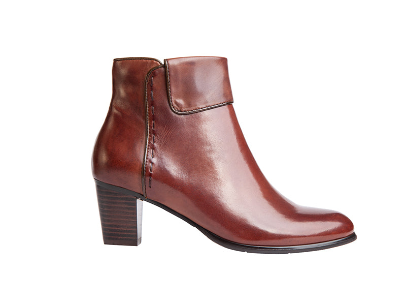 Regarde Le Ciel Sonia-128 Ladies Brown Leather Side Zip Ankle Boots