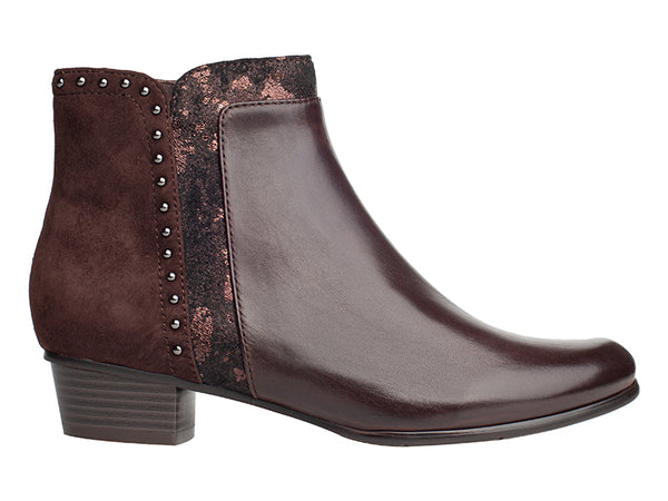 Regarde Le Ciel Stefany-386 Ladies Brown Leather Side Zip Ankle Boots