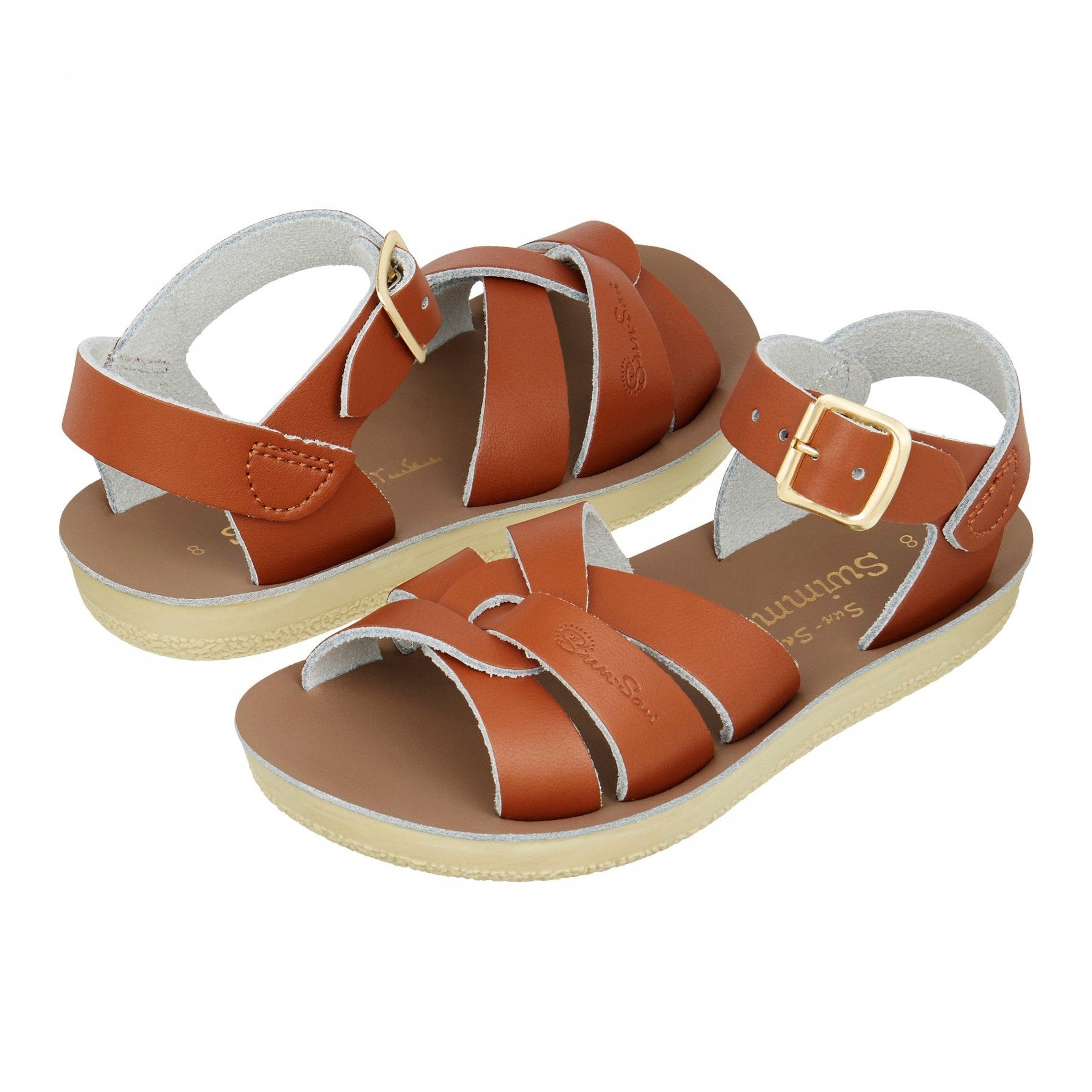 Salt-Water Swimmer Childrens Tan Leather Sandals - elevate your sole