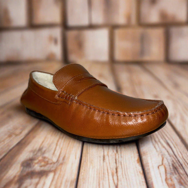 Savelli 33250 Mens Tan Leather Slip On Loafers-elevate your sole