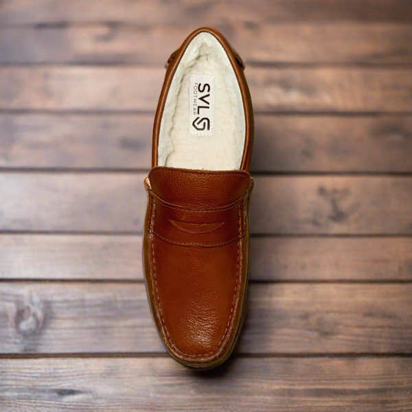 Savelli 33250 Mens Tan Leather Slip On Loafers-elevate your sole