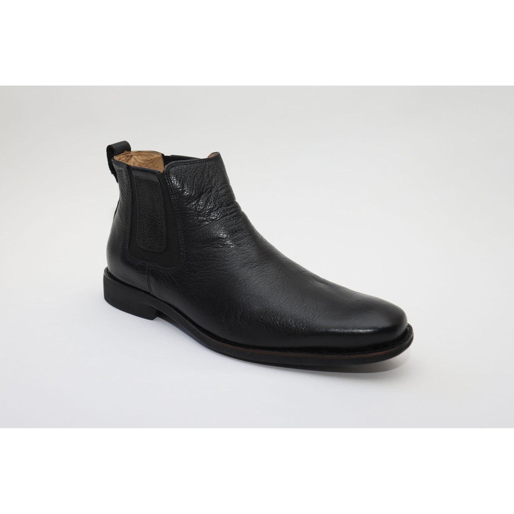 Savelli 6713 Mens Black Leather Pull On Chelsea Boots-elevate your sole