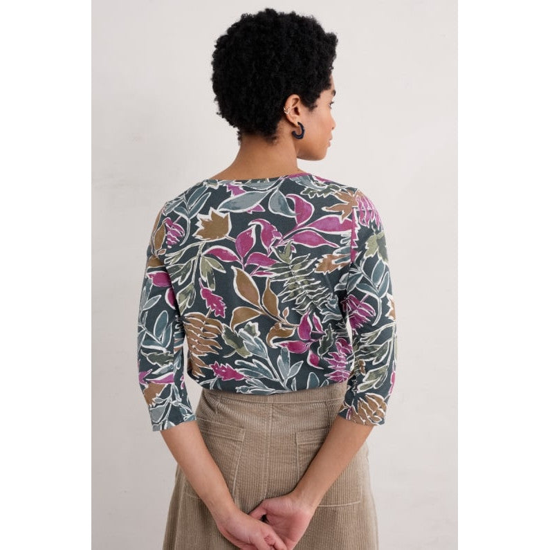 Seasalt 3/4 Appletree Top Inked Foliage Onyx-elevate your sole