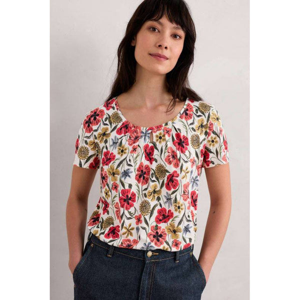 Seasalt Appletree T Shirt Folky Poppy Chalk-elevate your sole