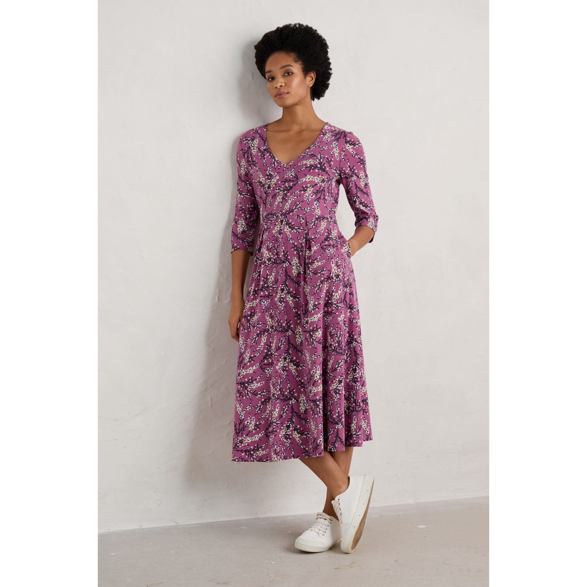 Seasalt Helena Dress Heather Sketch Buddleia-elevate your sole