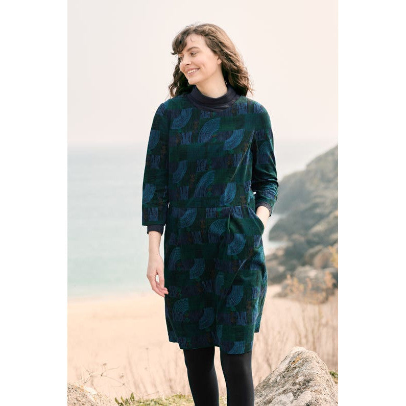 Seasalt High Key Needlecord Dress Hatched Landscape Black-elevate your sole