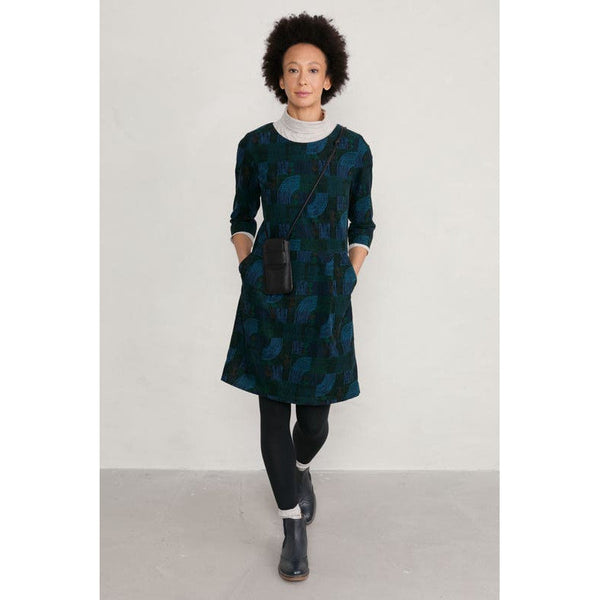Seasalt High Key Needlecord Dress Hatched Landscape Black-elevate your sole