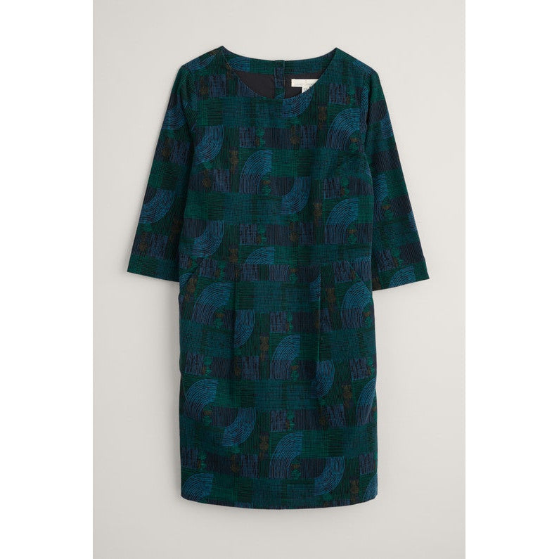 Seasalt High Key Needlecord Dress Hatched Landscape Black-elevate your sole