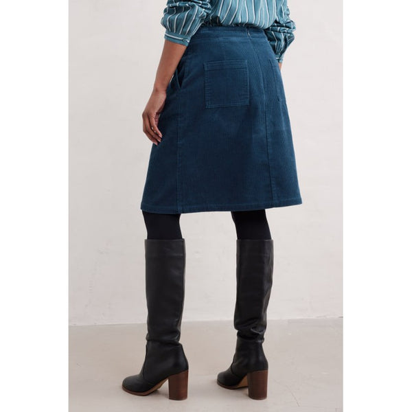 Seasalt Ladies Dovetail A-Line Corduroy Skirt Sea Cave-elevate your sole
