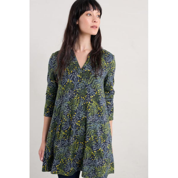 Seasalt Ladies Wreathe Jersey Tunic Pressed Fern Maritime-elevate your sole