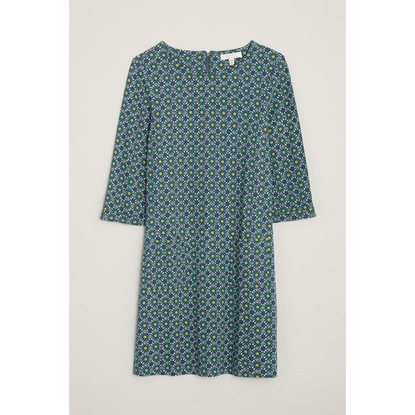 Seasalt Print Makers Dress Geo Line Deep Teal-elevate your sole