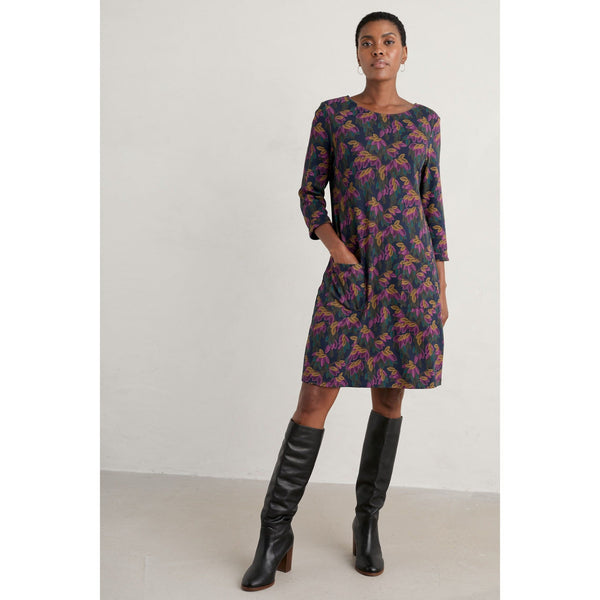 Seasalt Print Makers Dress Tapestry Leaves Maritime-elevate your sole