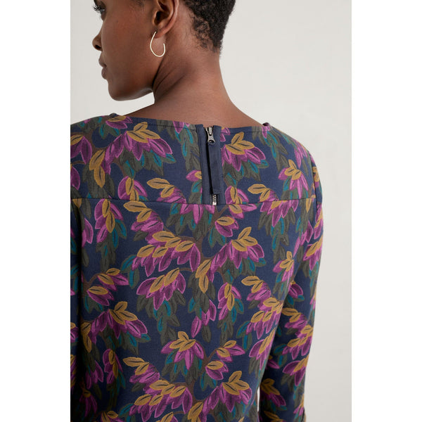 Seasalt Print Makers Dress Tapestry Leaves Maritime-elevate your sole