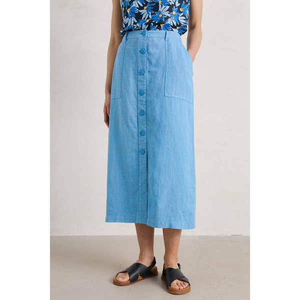 Seasalt Rosewell Farm Skirt ll Sea Blue-elevate your sole