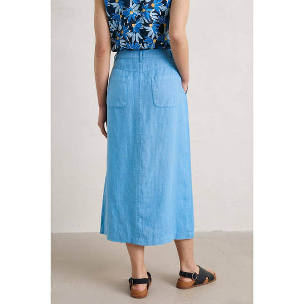 Seasalt Rosewell Farm Skirt ll Sea Blue-elevate your sole