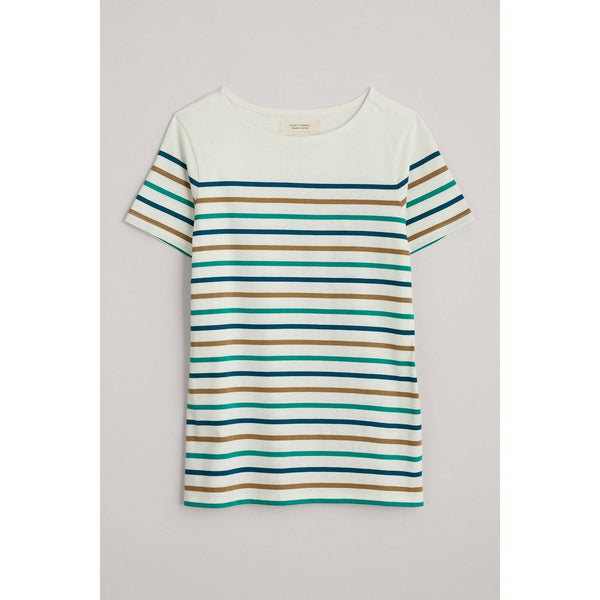 Seasalt Sailor T-Shirt Falmouth Tri Breton Chalk Helford-elevate your sole