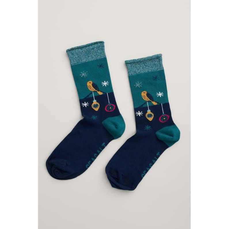 Seasalt Snowy Scenes Socks Fond Song Loch-elevate your sole