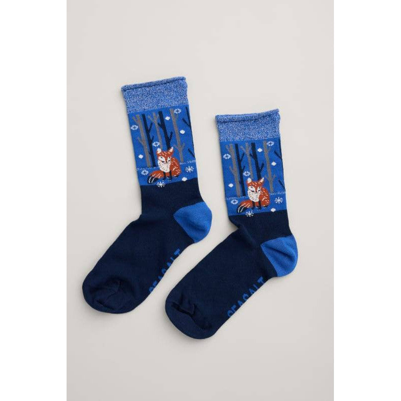 Seasalt Snowy Scenes Socks Snow Step Maritime-elevate your sole