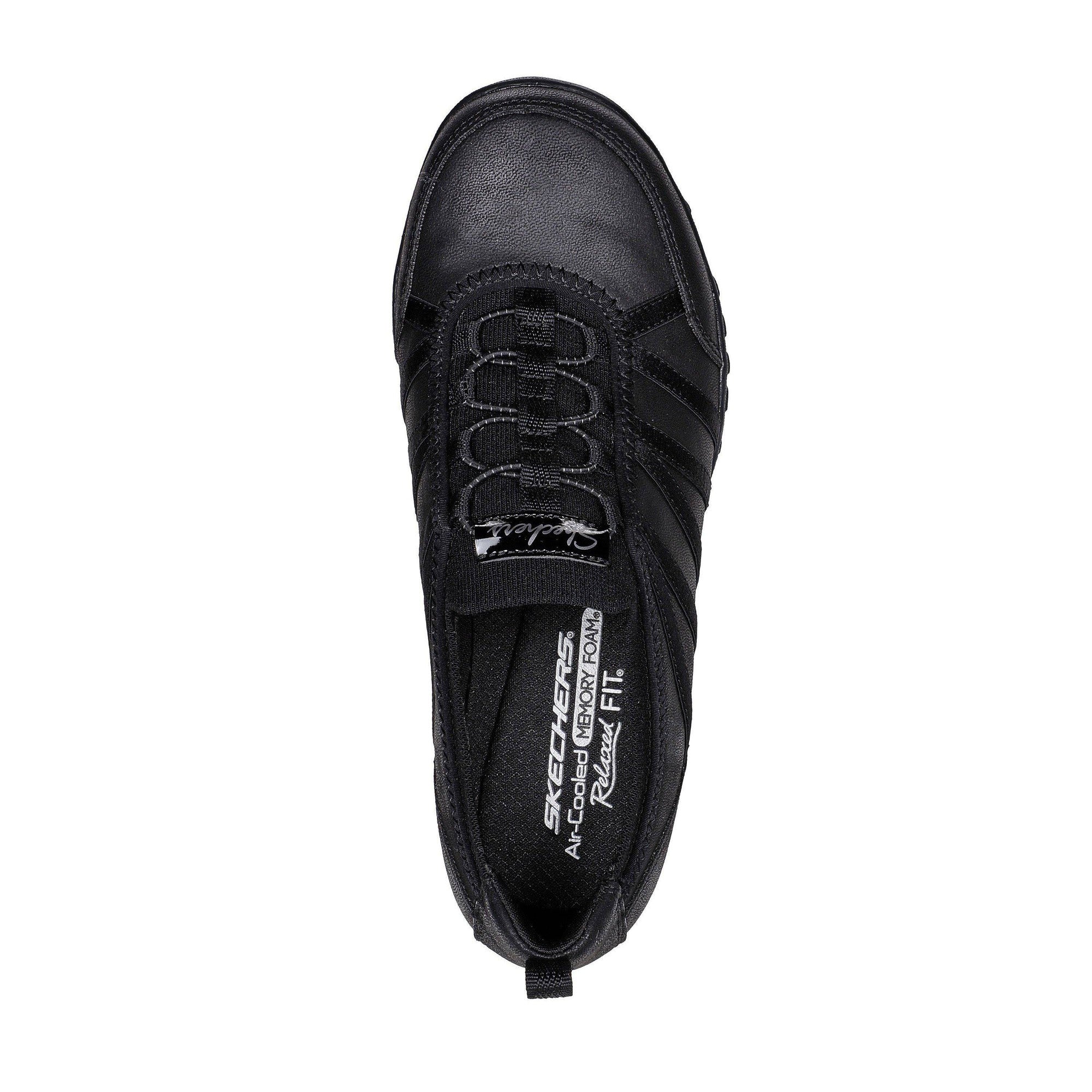 Skechers 100371 Breathe-Easy Remember Me Ladies Black Vegan Slip On Shoes-elevate your sole