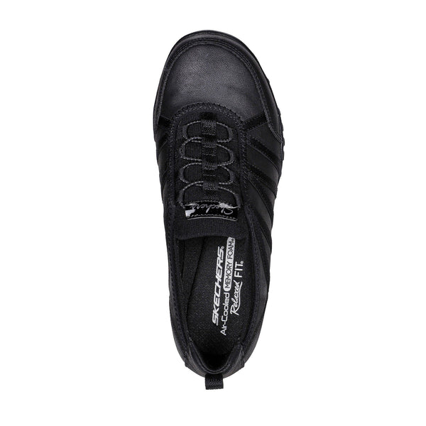 Skechers 100371 Breathe-Easy Remember Me Ladies Black Vegan Slip On Shoes-elevate your sole