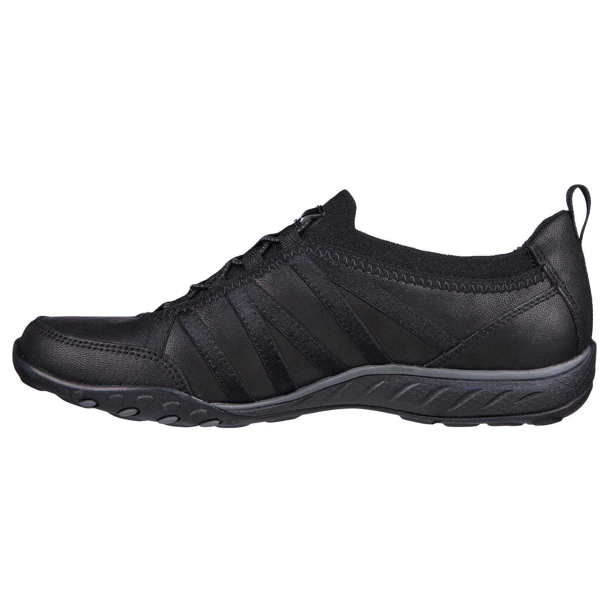 Skechers 100371 Breathe-Easy Remember Me Ladies Black Vegan Slip On Shoes-elevate your sole