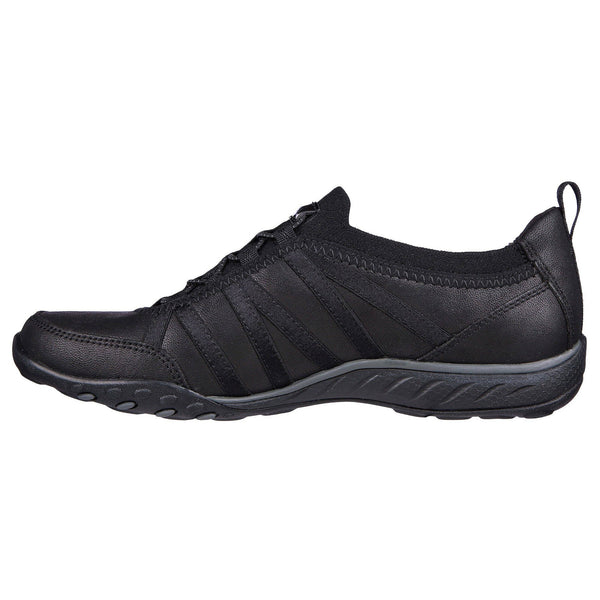 Skechers 100371 Breathe-Easy Remember Me Ladies Black Vegan Slip On Shoes-elevate your sole