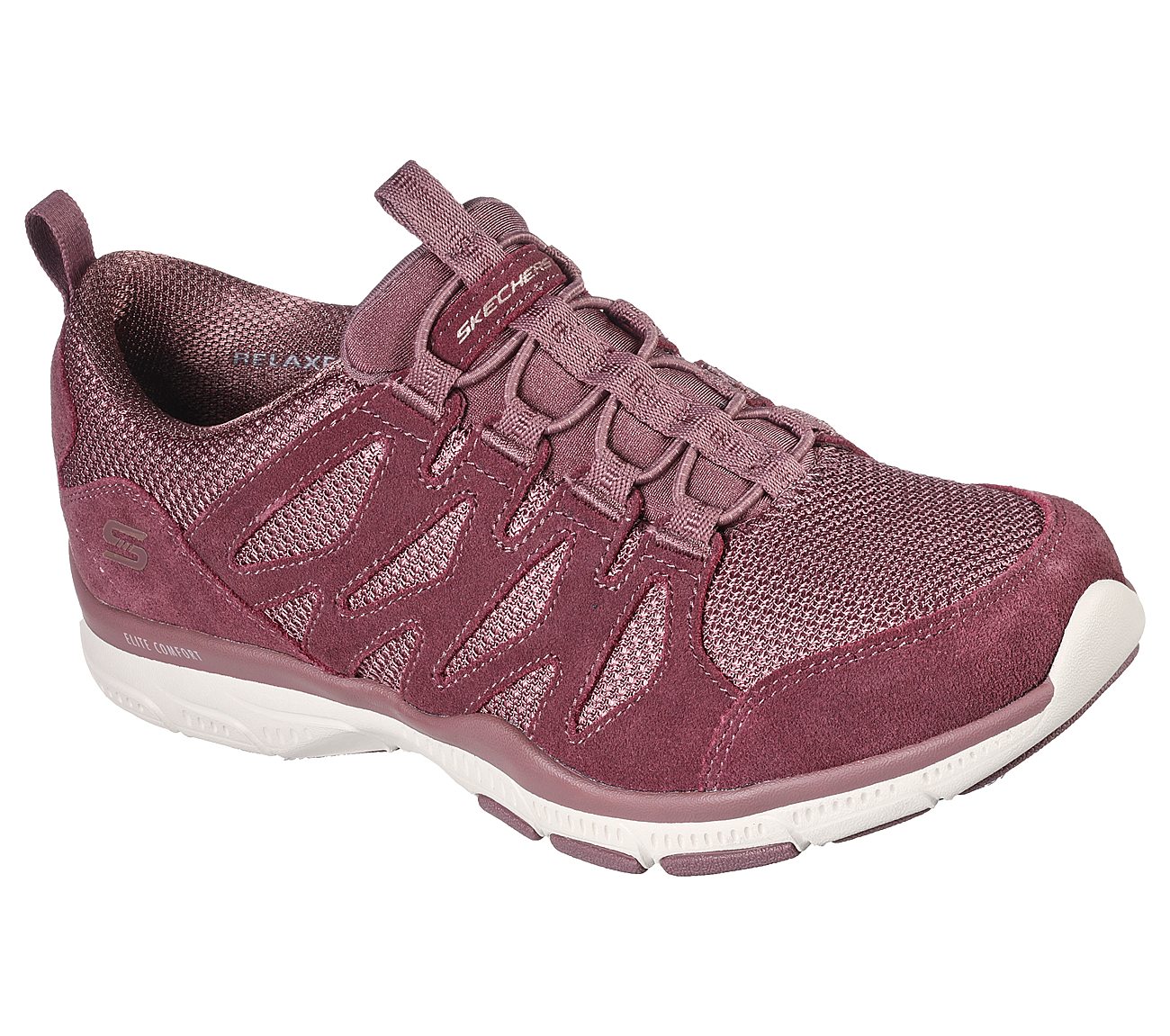 Skechers 104224 Gratis Gratitude Sleek Era Ladies Plum Slip On Trainers-elevate your sole
