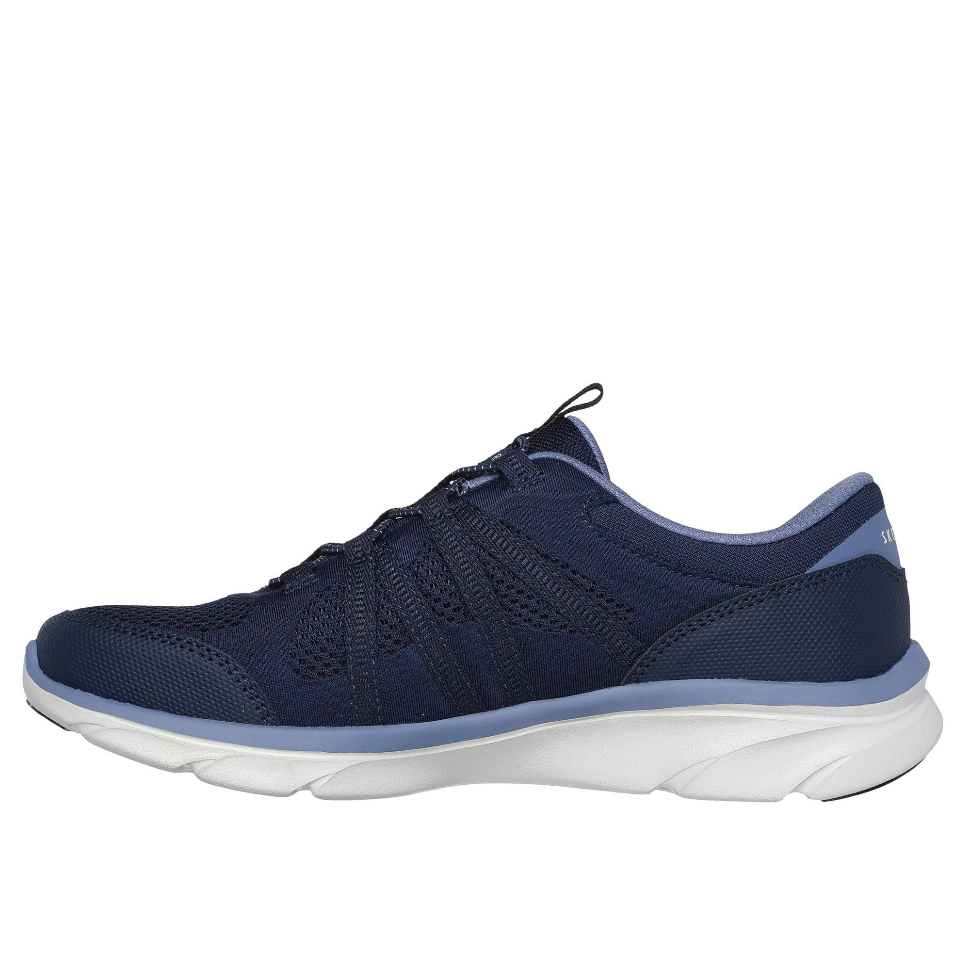 Skechers 104347 D'lux Comfort - Surreal Ladies Navy Blue Textile Lace Up Trainers-elevate your sole