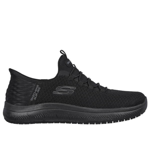Skechers 108144EC Summits Sr-Enslee Hands Free Ladies Black Textile Slip On Shoes-elevate your sole