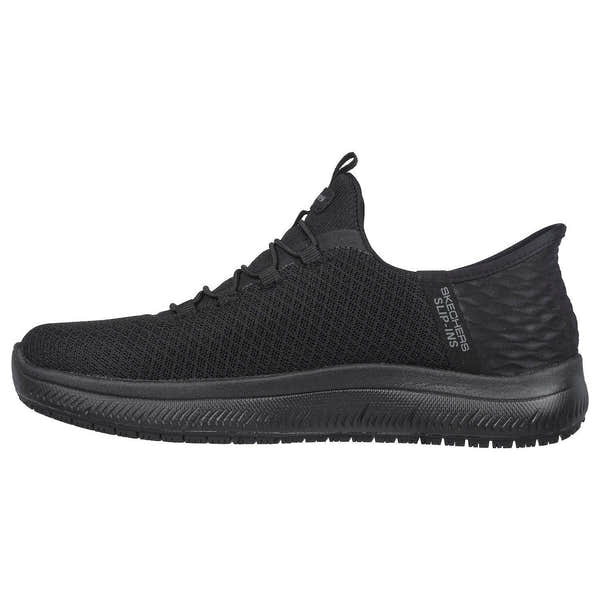 Skechers 108144EC Summits Sr-Enslee Hands Free Ladies Black Textile Slip On Shoes-elevate your sole