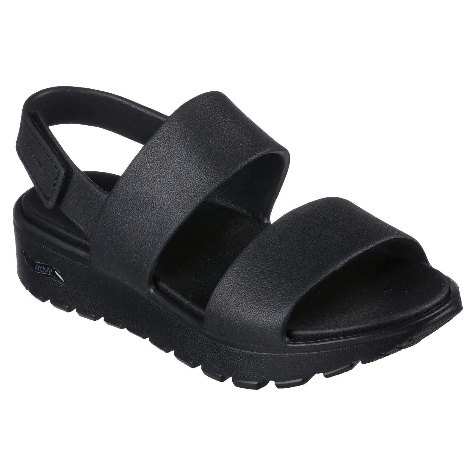 Skechers 111380 Arch Fit Footsteps Day Dream Ladies Black EVA Arch Support Touch Fastening Sandals-elevate your sole