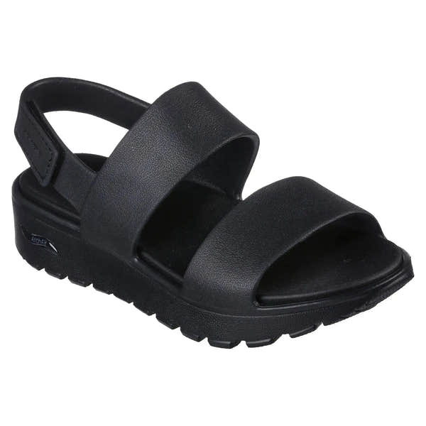Skechers 111380 Arch Fit Footsteps Day Dream Ladies Black EVA Arch Support Touch Fastening Sandals-elevate your sole