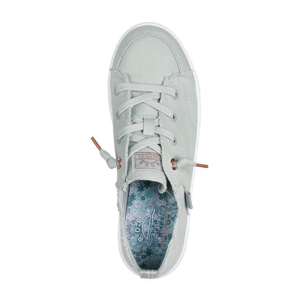 Skechers B Cute 2.0 Ladies Mint Textile Lace-Up Trainers, casual sneakers with floral insole, stylish and comfortable.