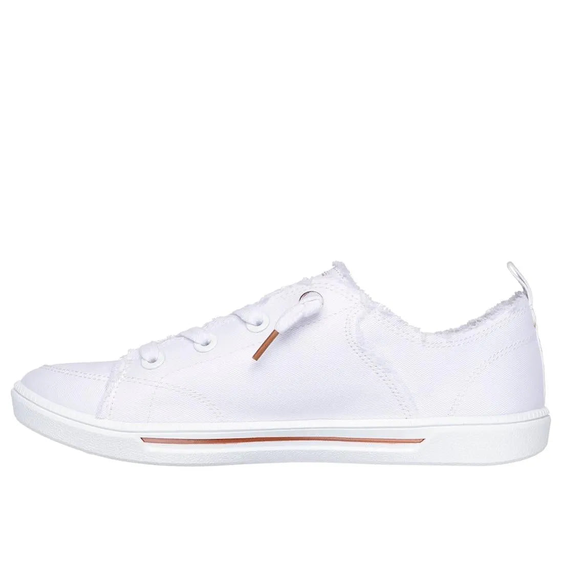 Skechers 114150 B Cute 2.0 women's white textile lace-up trainers with casual style and lightweight design.