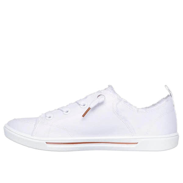 Skechers 114150 B Cute 2.0 women's white textile lace-up trainers with casual style and lightweight design.