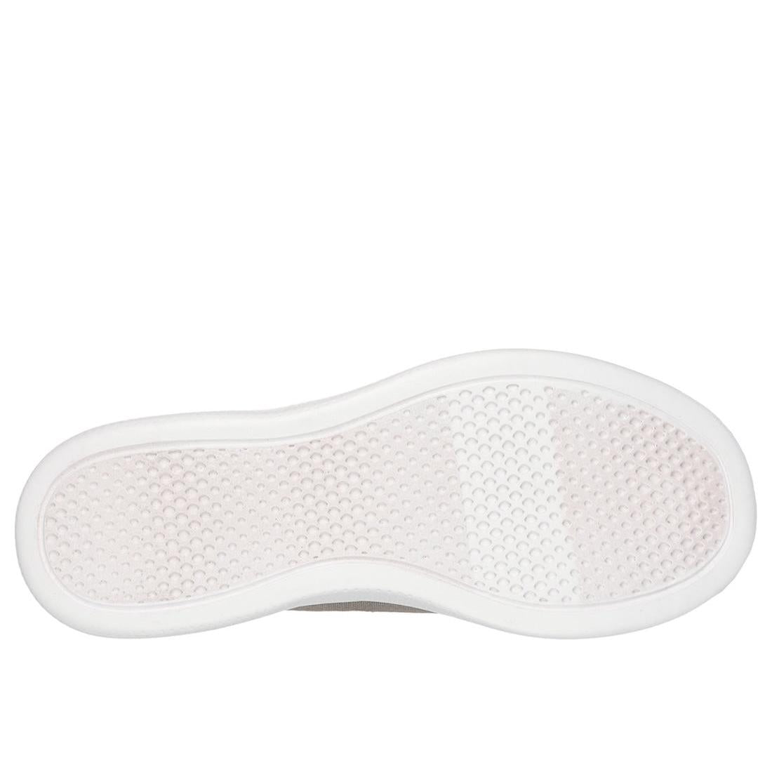 Skechers women's olive textile lace-up trainers with cushioned sole and slip-on design, casual sporty footwear.