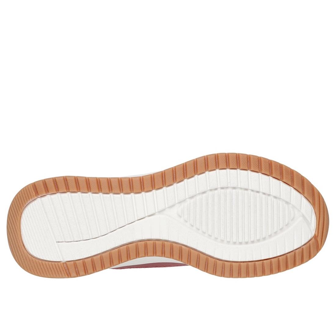 Skechers Bobs Squad 4 Ladies Rose Lace-Up Trainers with rubber sole and stylish design.