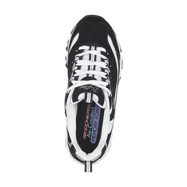 Skechers 11930 D'Lites Black White Lace Up Platform Trainers-elevate your sole