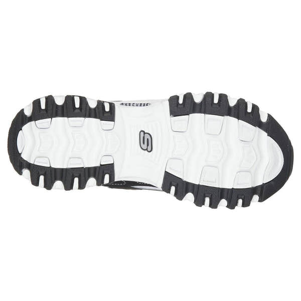 Skechers 11930 D'Lites Black White Lace Up Platform Trainers-elevate your sole